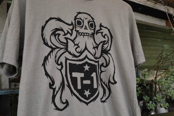 TERRIBLE ONE -Terrible One Crest Tee Stone Grey -CLOTHING -Anchor BMX