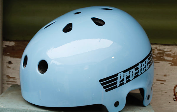 PROTEC HELMETS -Protec Old School Certified Helmet Baby Blue -HELMETS + PADS + GLOVES -Anchor BMX