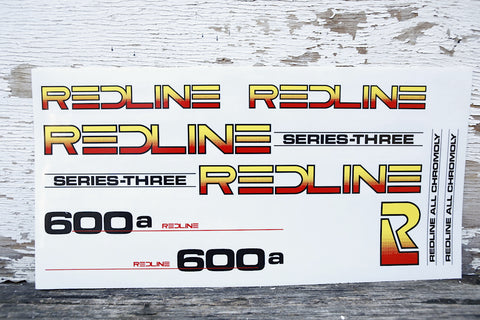 REDLINE -Redline 600A Series 3 Frame Decal Set -Magazines + stickers+patches -Anchor BMX