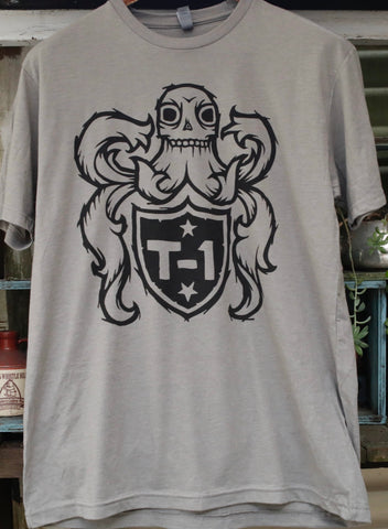 TERRIBLE ONE -Terrible One Crest Tee Stone Grey -CLOTHING -Anchor BMX