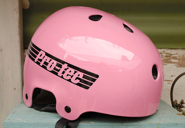 Protec Old School Certified Helmet Gloss Pink