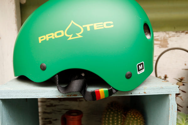 PROTEC HELMETS -Protec Classic Certified Helmet Matte Rasta Green -HELMETS + PADS + GLOVES -Anchor BMX