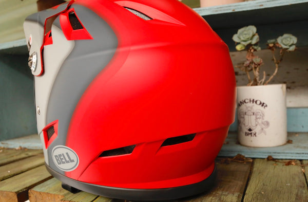 BELL HELMETS -Bell Sanction Full Face Helmet Presence Matte Crimson/Slate/Gray -HELMETS + PADS + GLOVES -Anchor BMX