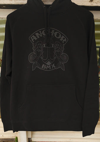 Anchor BMX -The Anchor Shield Hooded Jumper Blk/Blk -CLOTHING -Anchor BMX
