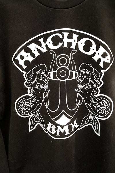 Anchor BMX -The Anchor Shield Crew Jumper Blk/Wht -CLOTHING -Anchor BMX