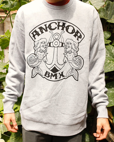 Anchor BMX -The Anchor Shield Crew Jumper Grey -CLOTHING -Anchor BMX