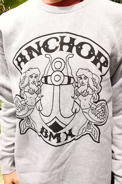 Anchor BMX -The Anchor Shield Crew Jumper Grey -CLOTHING -Anchor BMX