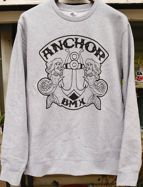 Anchor BMX -The Anchor Shield Crew Jumper Grey -CLOTHING -Anchor BMX