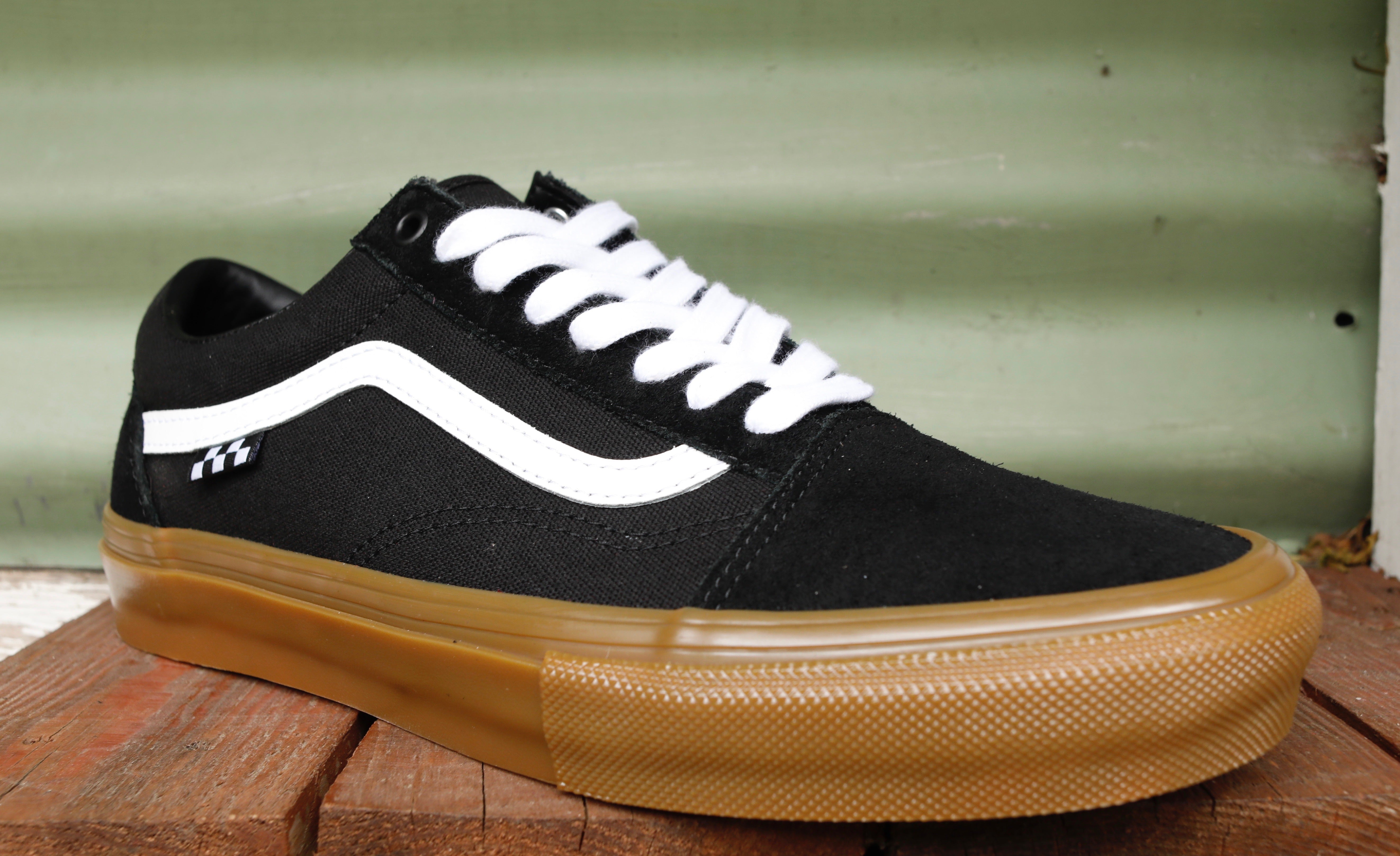 Vans old skool black and white gum sole Clearance