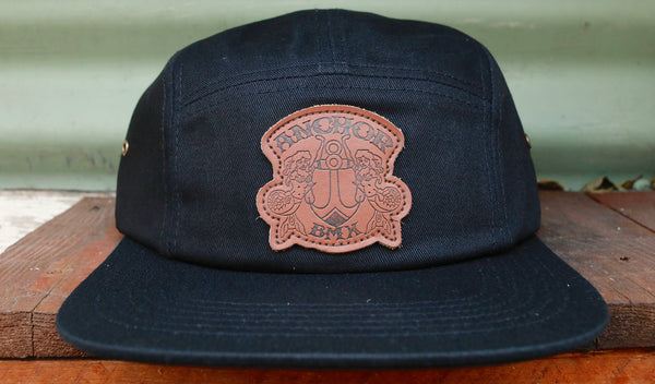 Anchor BMX -Anchor 5 Panel Hat Black -HATS + BEANIES + SHADES -Anchor BMX