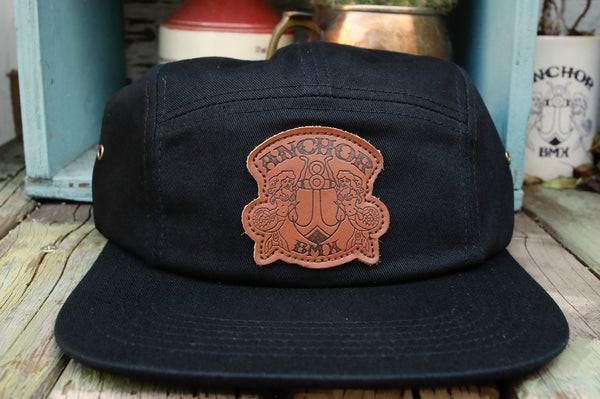 Anchor 5 Panel Hat Black