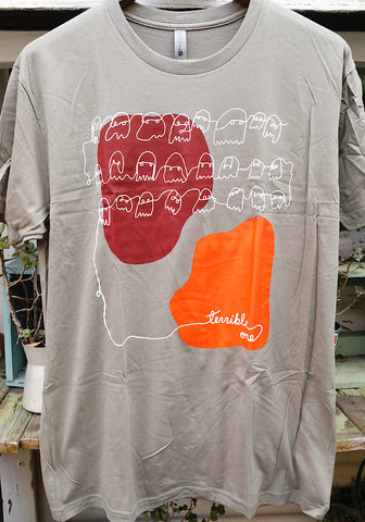 TERRIBLE ONE -Terrible One Ghost Connect Tee Warm Grey -CLOTHING -Anchor BMX