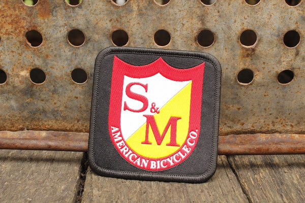 S & M bikes -S&M Bikes Shield Patch Square -Magazines + stickers+patches -Anchor BMX
