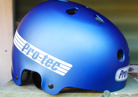 PROTEC HELMETS -Protec Old School Certified Helmet Matte Blue -HELMETS + PADS + GLOVES -Anchor BMX