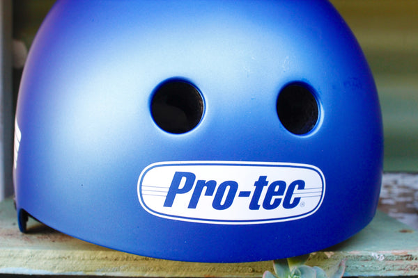 PROTEC HELMETS -Protec Old School Certified Helmet Matte Blue -HELMETS + PADS + GLOVES -Anchor BMX