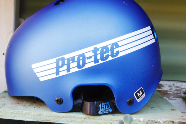 PROTEC HELMETS -Protec Old School Certified Helmet Matte Blue -HELMETS + PADS + GLOVES -Anchor BMX