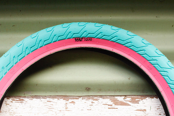 RANT -Rant Squad Tyre Teal Pink Wall -TYRES + TUBES -Anchor BMX