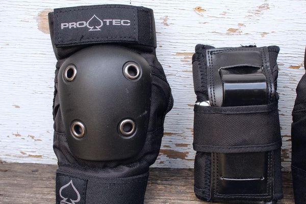 PROTEC HELMETS -Protec Street Gear Jr Youth Pad Set Black -HELMETS + PADS + GLOVES -Anchor BMX