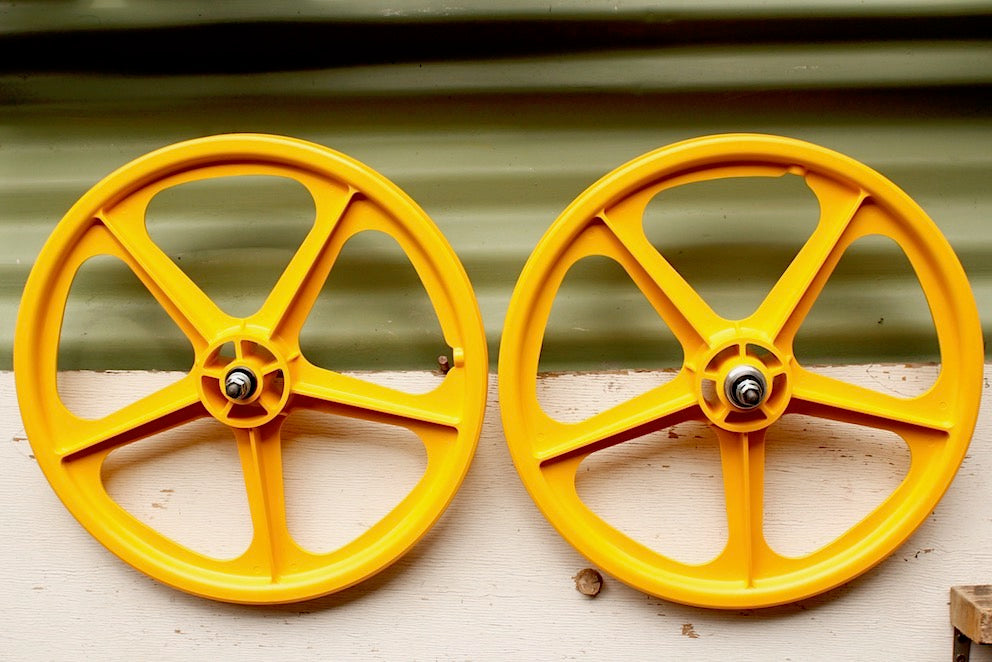 Yellow bmx mag wheels sale