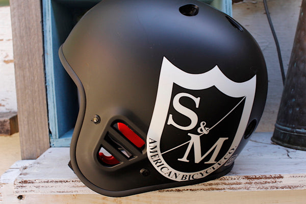 S & M bikes -S&M Protec Full Cut Certified Helmet Matte Blk -HELMETS + PADS + GLOVES -Anchor BMX